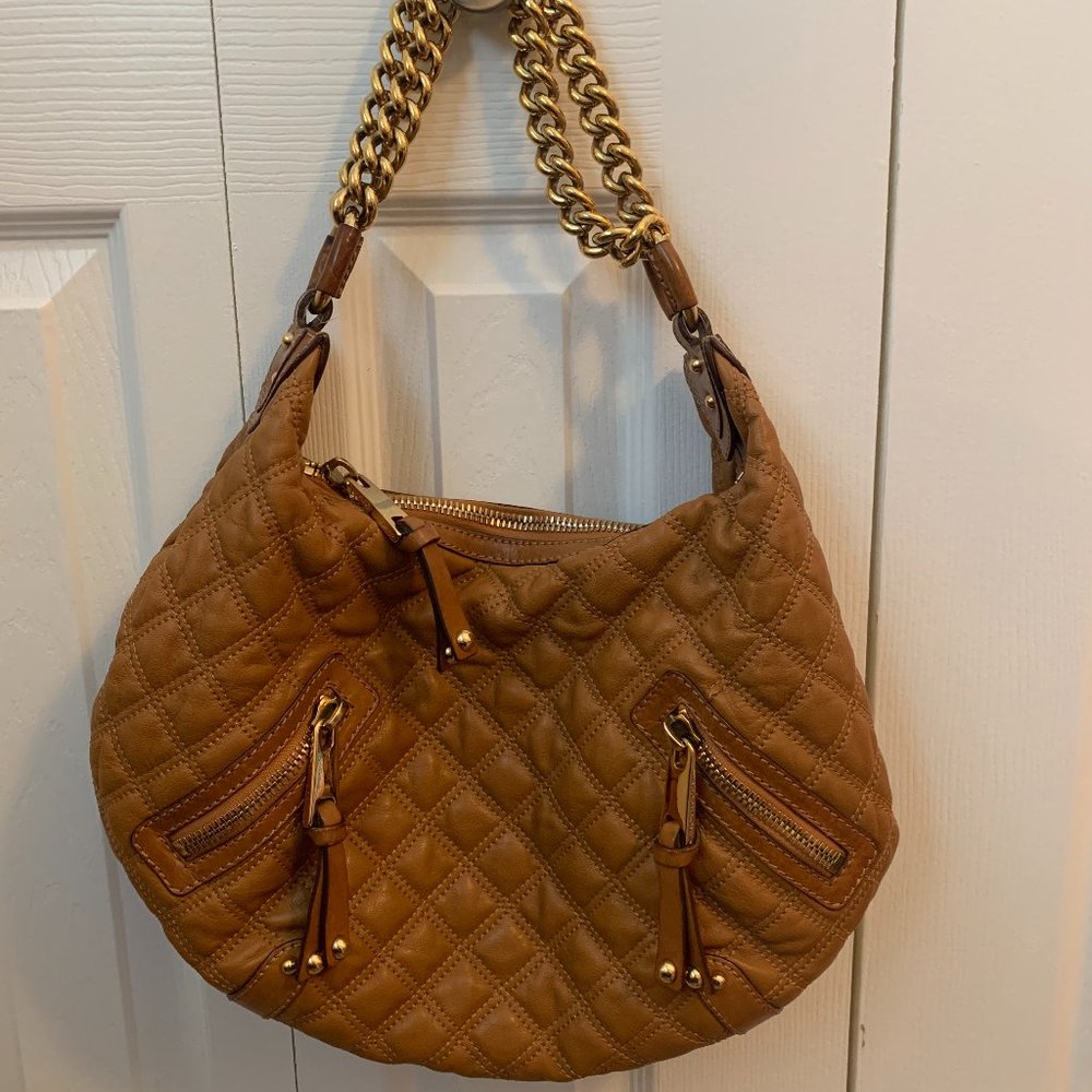 Marc Jacobs tan quilted leather hobo